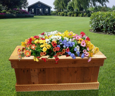 Garden Planter Trough Rectangle RECYCLED WOOD Garden Patio Outdoor LARGE 90 CM