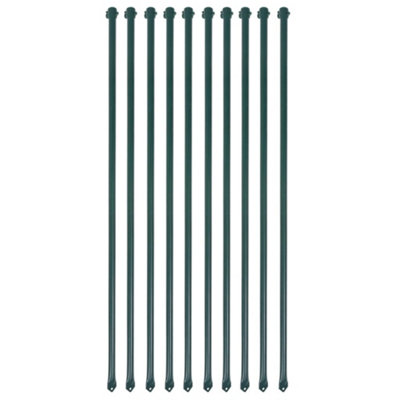 Garden Posts 10 pcs 1 m Metal Green
