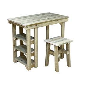 Garden potting table, multi purpose workbench (106cm + chair)