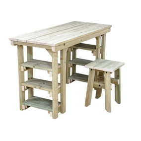 Garden potting table, multi purpose workbench (150cm + chair)