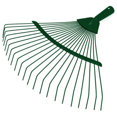 Garden Rake - 42 cm / 18 Tine Wide Rake Head - Lightweight & Durable ...