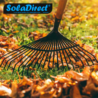 Garden Rake - 42 cm / 18 Tine Wide Rake with 120cm Long Handle ...