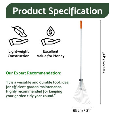 Garden Rake Adjustable Expandable Garden Leaf Lawn Rake for Gardening ...
