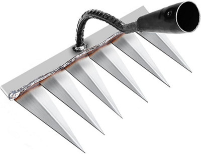 Garden Rake, Gardening Tools, Lawn Rake Aerator Manual 6 Steel Teeth ...