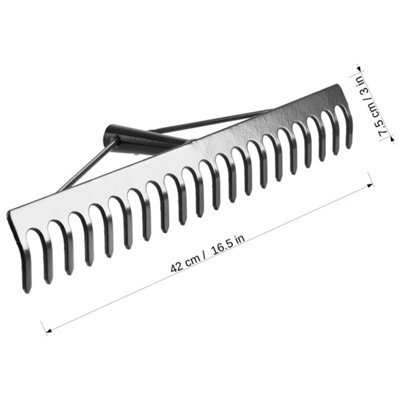 Garden Rake, Steel Hardened Heavy-Duty Rake Head for Hay, Leaves, Lawn ...