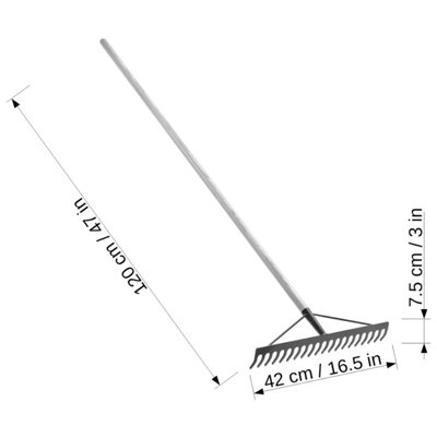 Garden Rake, Steel Hardened Heavy-Duty Rake with Handle for Hay, Leaves ...