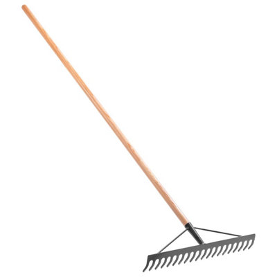 Garden Rake, Steel Hardened Heavy-Duty Rake with Handle for Hay, Leaves ...