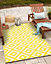 Garden Reversible Mat Weather UV Resistant Outdoor Indoor Rug Durable for Patio Deck Garden Kitchen Living Room Yellow 120 x 180cm