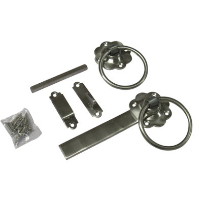 Garden Ring Gate Latch Stainless Steel 6" (Twisted Handle Door Catch Lock)