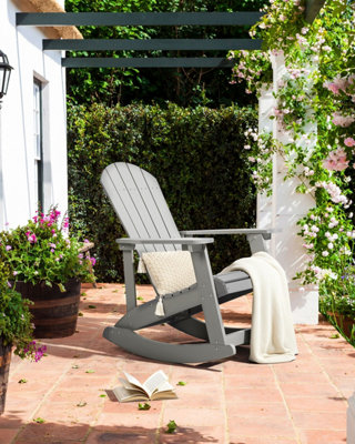 Garden Rocking Chair ADIRONDACK Light Grey