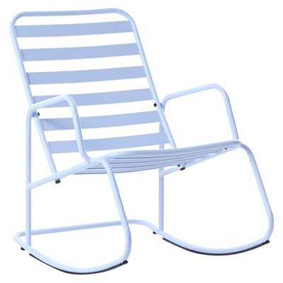 Garden Rocking Chair TURI Metal Light Blue