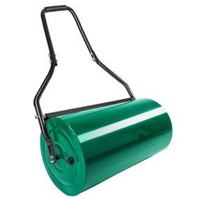 Garden Roller - for lawn levelling, 60 cm wide, padded handle - green