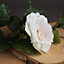Garden Rose Spray Artificial Flower - Fabric/Plastic - L10 x W16 x H68 cm - White