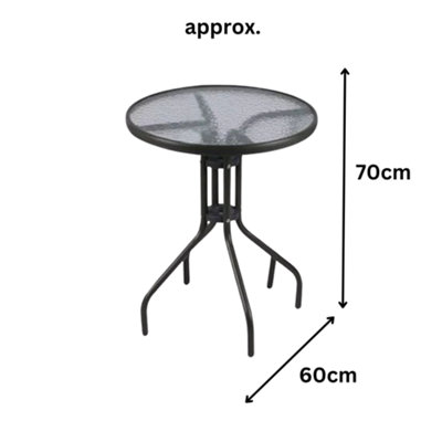 Garden Round Glass Metal Outdoor Side Table - 3