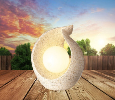 Garden Sculpture Solar Light With Globe Warm White LED Light 17x19cm