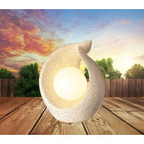 Garden Sculpture Solar Light With Globe Warm White LED Light 17x19cm