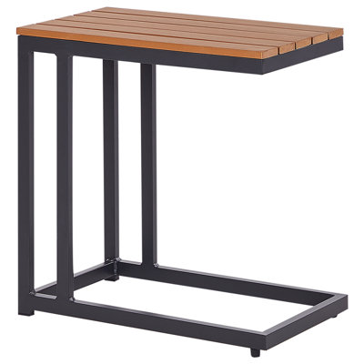 Garden Side Table MESSINA 60 cm 35 cm Black