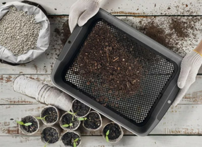 Garden Sieve Plastic Large Riddle Riddler Soil Sifter Mesh Gardening Tools Rectangular - 3