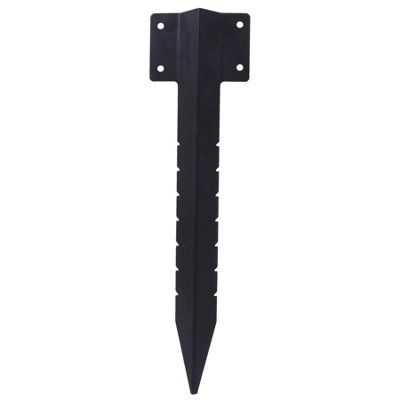 Garden Single Sleeper Straight Support Spike Stake Powder Coated 440mm 4pc