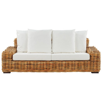 Garden Sofa 3 Seater FORLI Rattan Natural
