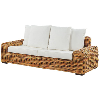 Garden Sofa 3 Seater FORLI Rattan Natural
