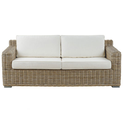 Garden Sofa ARDEA Rattan Light Brown 2 Seater