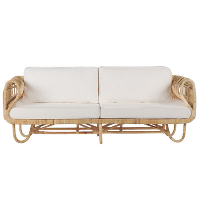 Garden Sofa DOLCEDO Rattan Beige 2 Seater