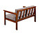 Garden Sofa Set 3 + 2 Seater Wooden Frame Outdoor Furniture Beige Cushion Cozy