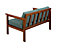 Garden Sofa Set 3 + 2 Seater Wooden Frame Outdoor Furniture Green Cushion Cozy