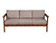 Garden Sofa Set 3 Seater & Table Wooden Outdoor Furniture Beige Cushion Cozy