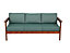 Garden Sofa Set 3 Seater & Table Wooden Outdoor Furniture Green Cushion Cozy