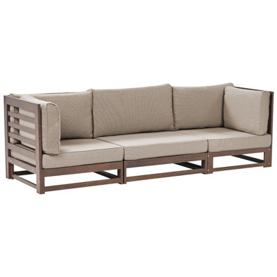 Garden Sofa TRANI FSC Certified Acacia Wood Dark Wood 3 Seater