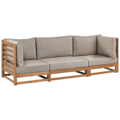 Garden Sofa TRANI FSC Certified Acacia Wood Light Wood 3 Seater