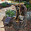 Garden Solar Fountain Water Feature with LED Lights