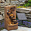 Garden Solar Water Feature LED Fountain Resin Ornament Pump Light