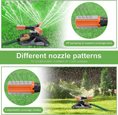 Garden Sprinkler Automatic 360 Degree Rotating Irrigation Grass Water ...