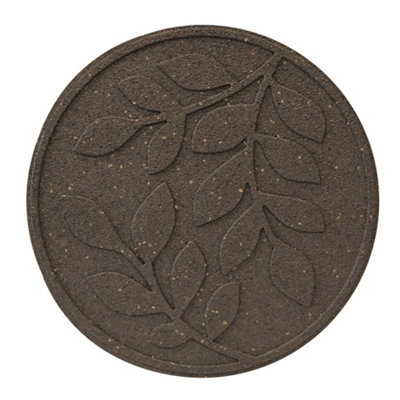 Garden Stepping Stones Ornamental Path Eco Friendly Weatherproof Recycled Rubber Leaf Design Earth (1)