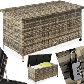 Garden storage box Kiruna - Outdoor furniture cushion storage 120x55x61.5cm, 270l - nature