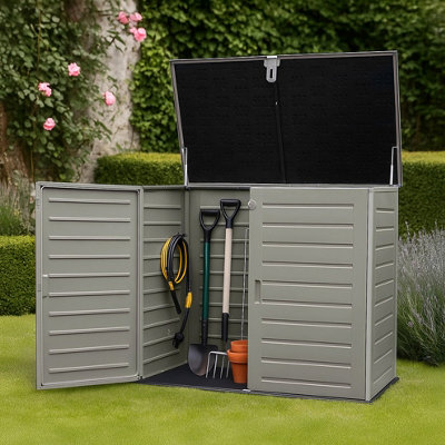 Garden Storage Cabinet Large 1170L Grey 140cm Outdoor Tool & Equipment ...