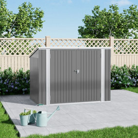 Garden Storage Shed with Double Lockable Doors 5x3 ft Metal Sheds Storage House for Trash Can