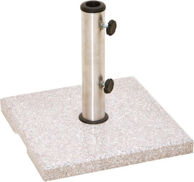 tillvex® Granit Sonnenschirmständer mit Rollen & Transportgriff 27 kg Rund | Schirmständer Sonnenschirm mit Edelstahlrohr | Balkonschirmständer für Schirmstöcke 16-48 mm & 250 cm Schirmdurchmesser
