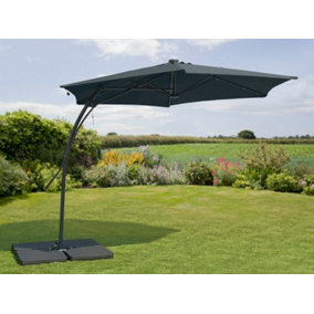 Garden Store Direct 2.7m Garden Parasol Sun Shade Hanging Umbrella Cantilever with Easy Up Function - Black