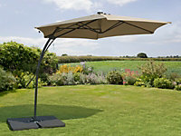 Garden Store Direct 2.7m Garden Parasol Sun Shade Hanging Umbrella Cantilever with Easy Up Function - Cappuccino