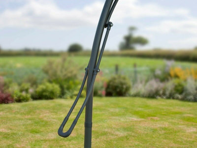 Garden Store Direct 2.7m Garden Parasol Sun Shade Hanging Umbrella Cantilever with Easy Up Function - Grey - 4