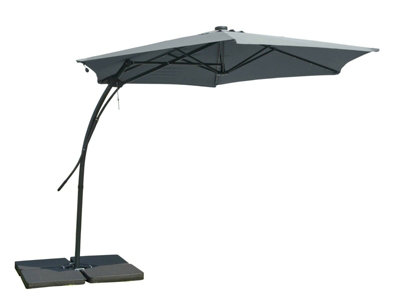 Garden Store Direct 2.7m Garden Parasol Sun Shade Hanging Umbrella Cantilever with Easy Up Function - Grey - 6