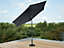Garden Store Direct 2.7m Garden Parasol Sun Shade Umbrella Aluminium with Crank and Tilt Function - Black