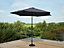 Garden Store Direct 2.7m Garden Parasol Sun Shade Umbrella Aluminium with Crank and Tilt Function - Black