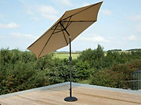 Garden Store Direct 2.7m Garden Parasol Sun Shade Umbrella Aluminium with Crank and Tilt Function - Cappuccino