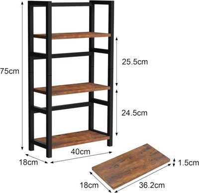 Garden Store Direct 3 Tier Rustic Wood Storage Shelves Multipurpose Storage Rack for Kitchen or Living Room