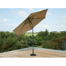 Garden Store Direct 3m Garden Parasol Sun Shade Umbrella Aluminium with Crank and Tilt Function - Cappuccino